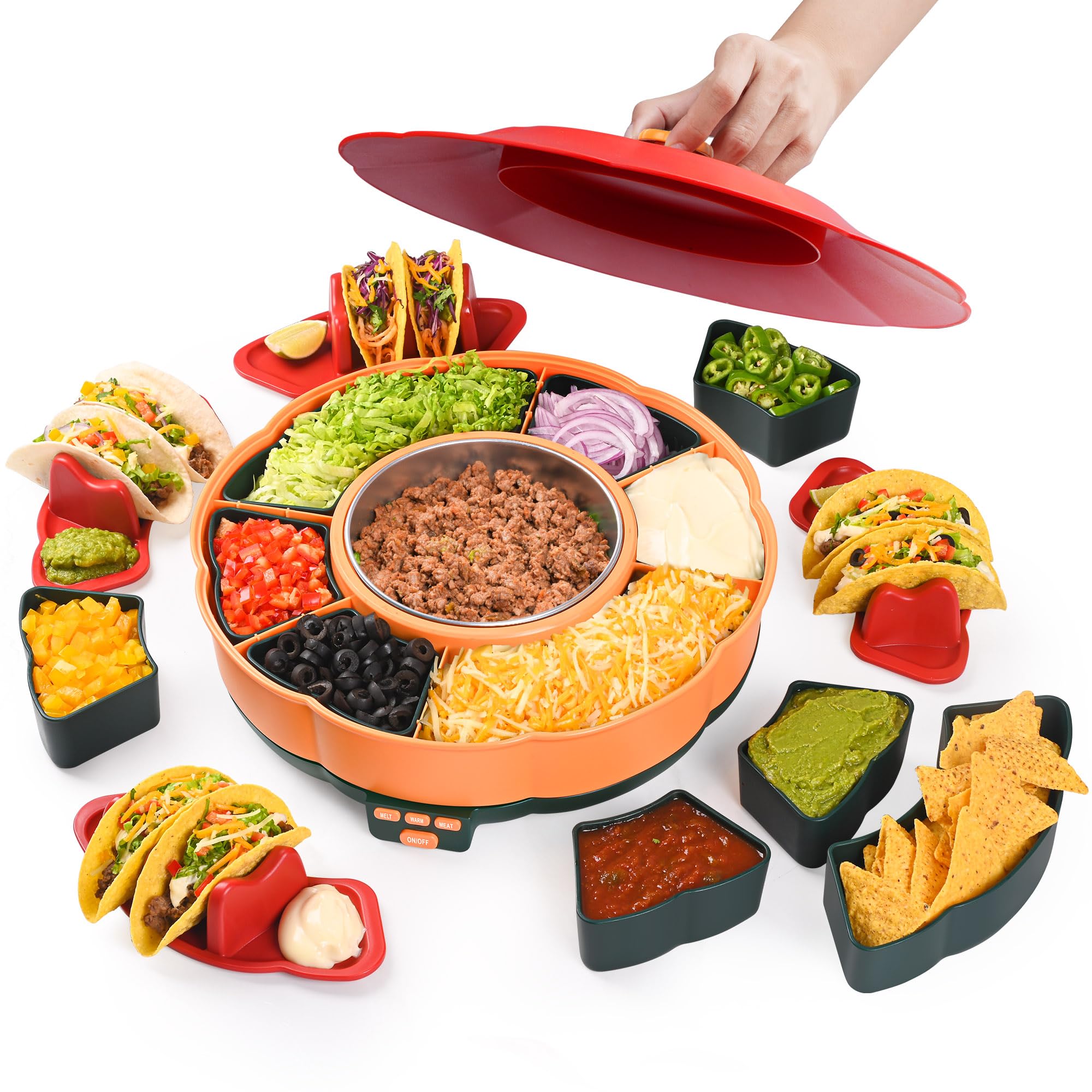 Kit Tupoyi de martes de tacos con olla caliente 33oz para rellenos tibios