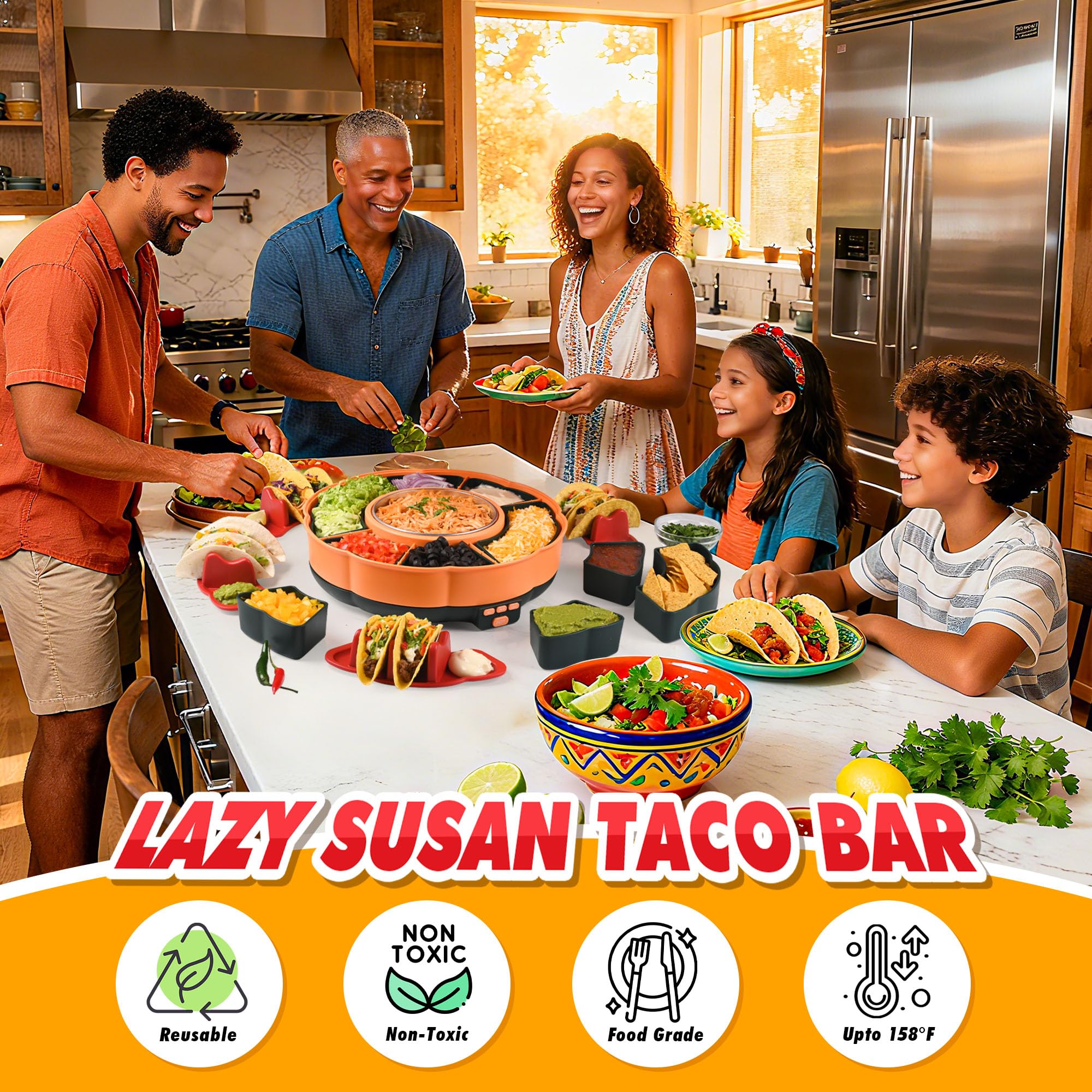 Kit Tupoyi de martes de tacos porta-tacos para cuatro, porciones individuales