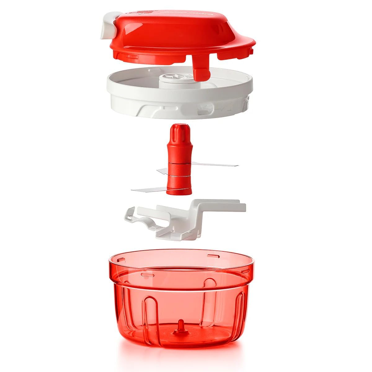 Tupperware Chop 'N Prep Chef tono rosa-marino, práctica herramienta de cocina.