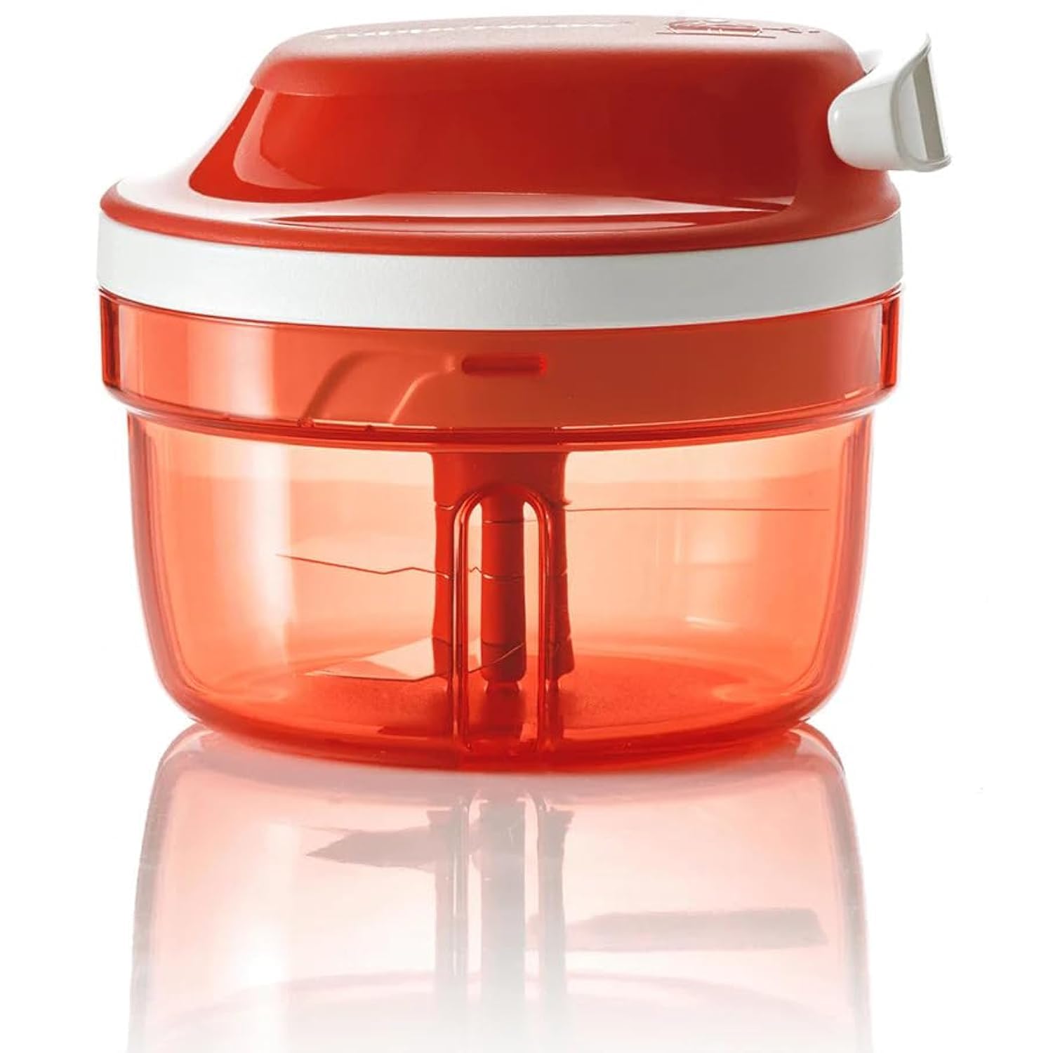 Tupperware Chop 'N Prep Chef, frente rosa marina, ideal para cortar hierbas.