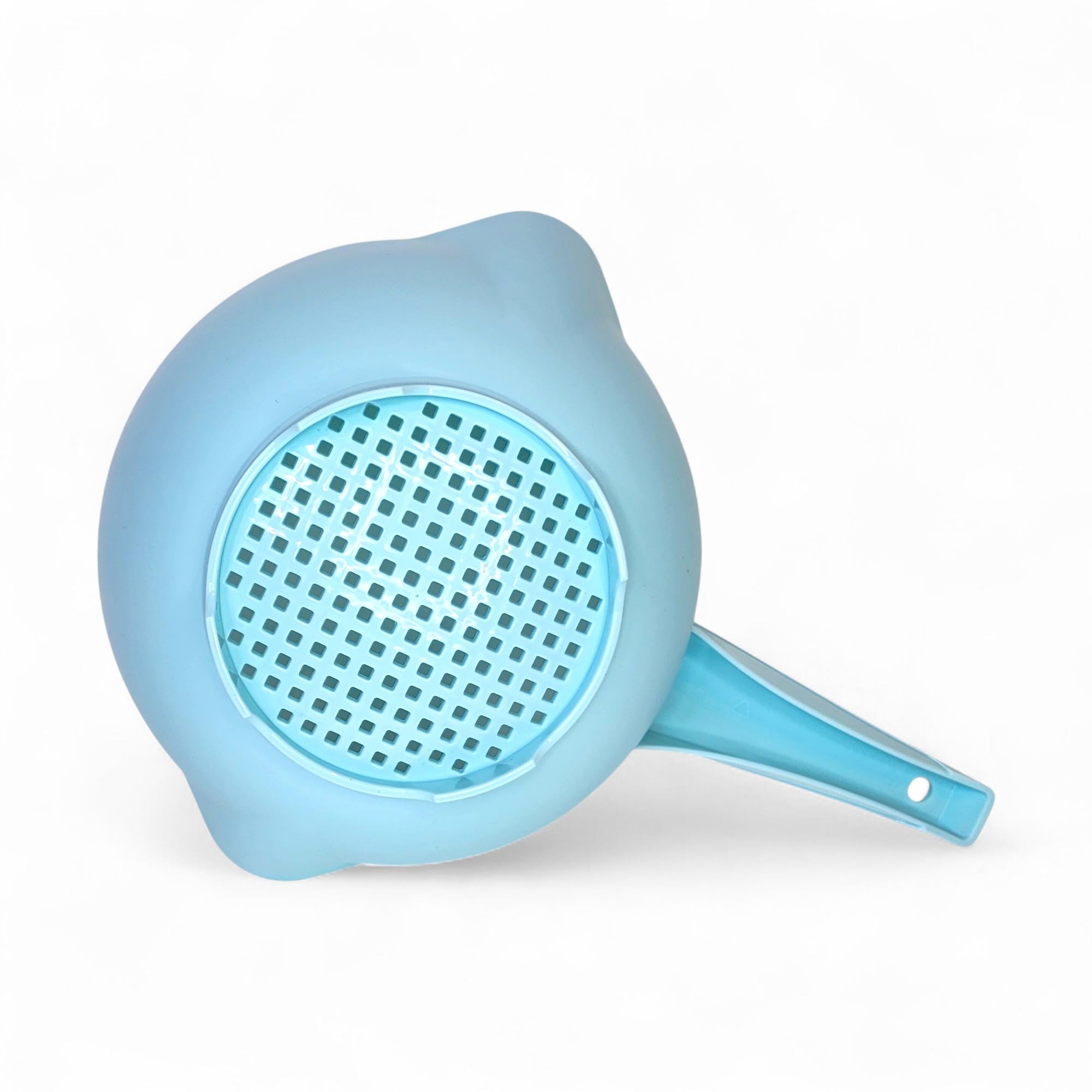 Colador azul claro de Tupperware, libre de bisfenol A, útil para preparar comidas