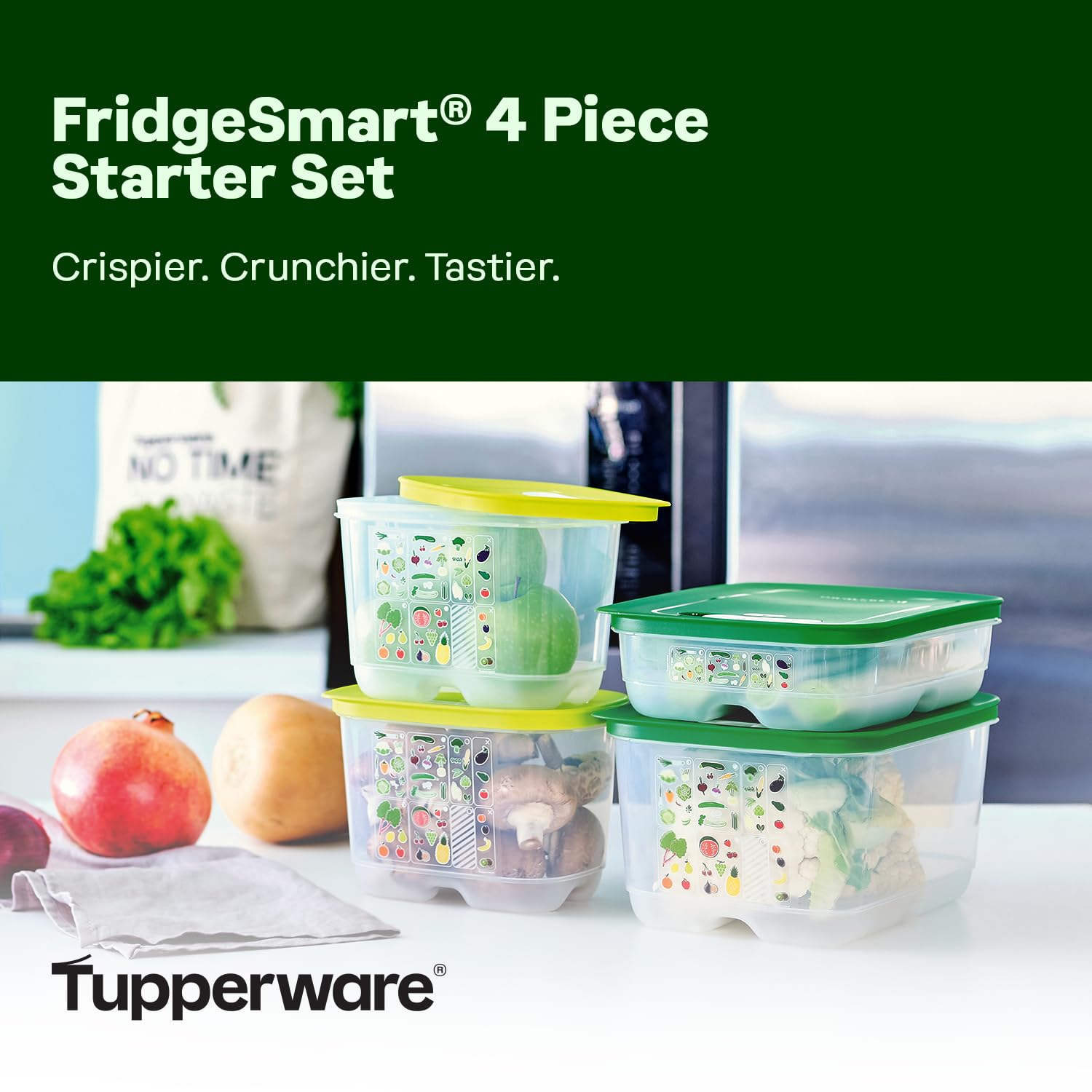 Tapas apretadas de Tupperware Fridgesmart para conservar frescura