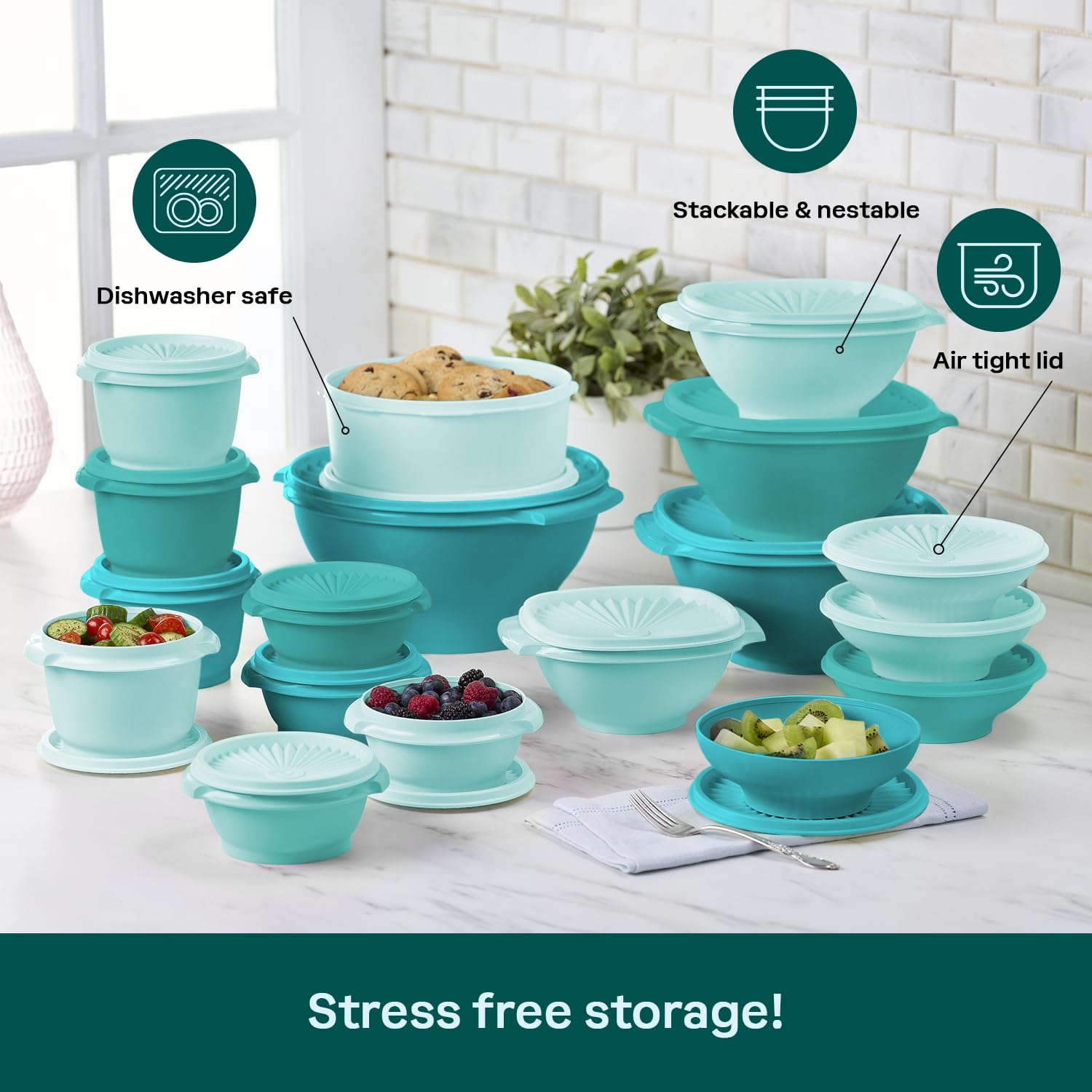 Tupperware Heritage es apto para lavavajillas y limpieza sencilla.