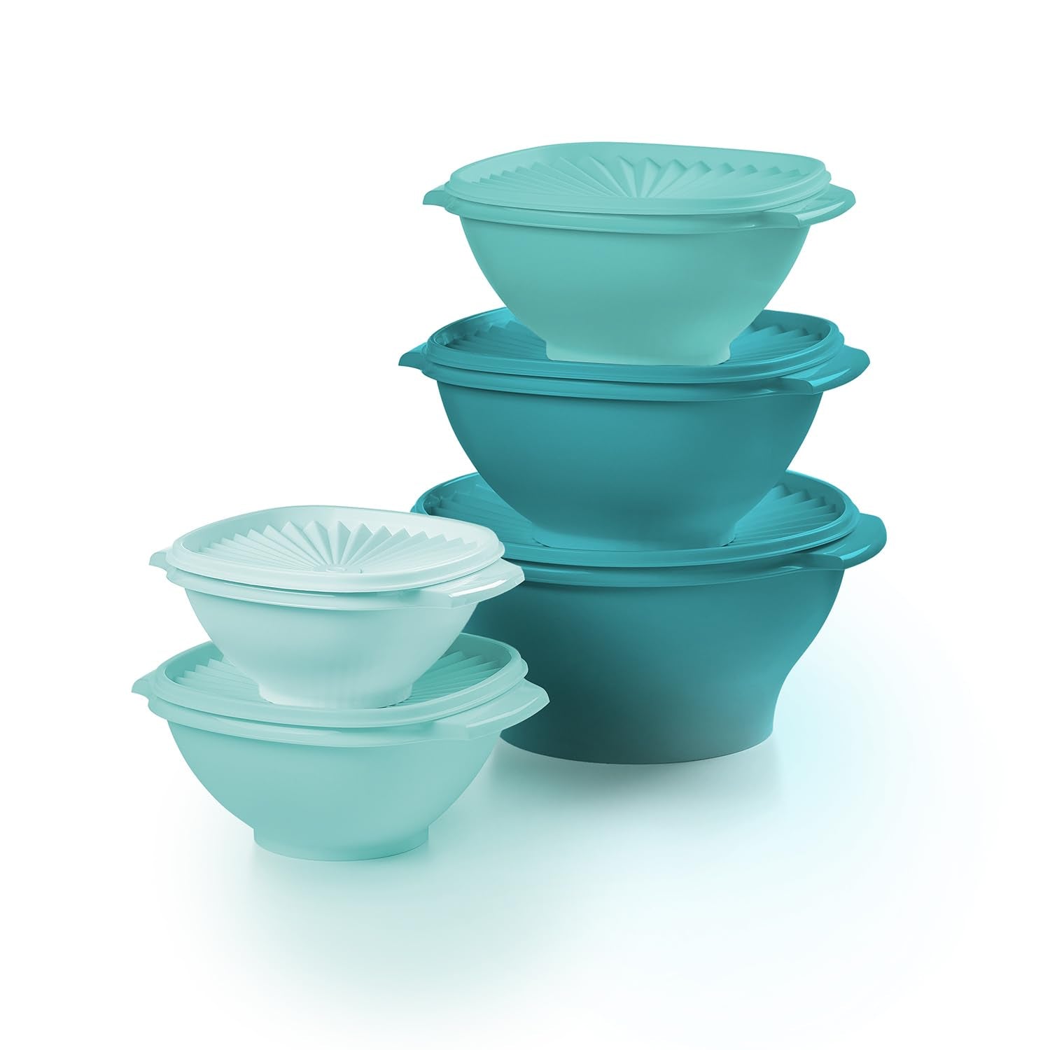Tupperware Heritage: tazones verdes vintage para almacenamiento práctico de comida.