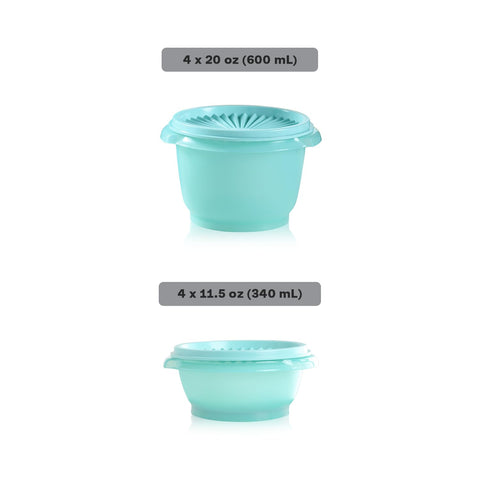 Contenedores apilables de Tupperware Heritage facilitan organización en la cocina.