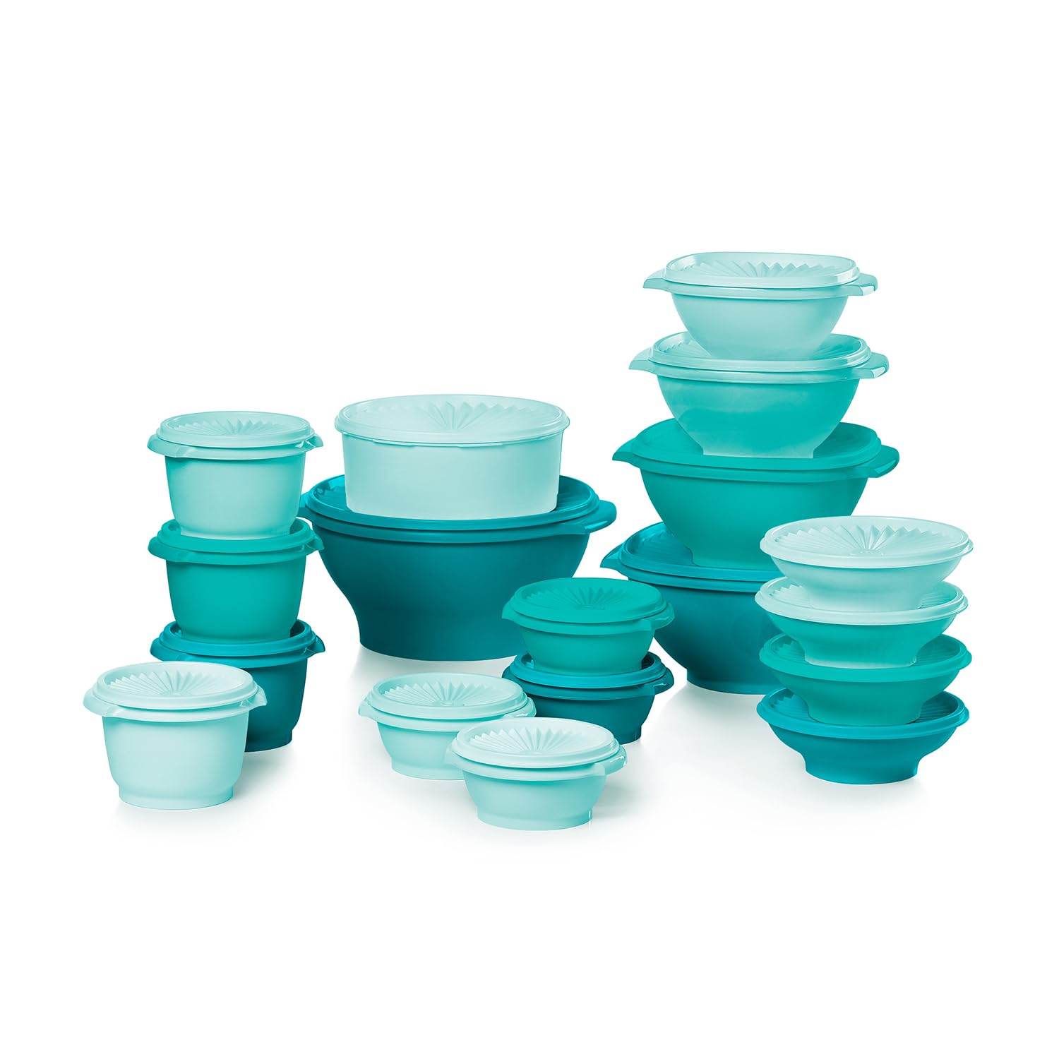 Tupperware Heritage: juego de 36 piezas apilables para organización eficiente.