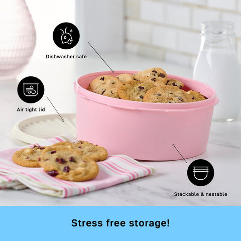 Lata galletas Heritage apta para lavar vajillas en rosa vintage