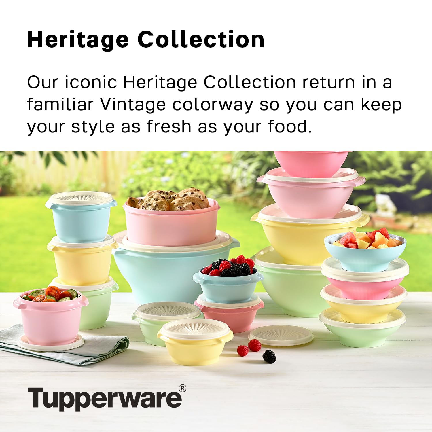 Lata galletas rosa de Tupperware Heritage ideal para almacenamiento ordenado