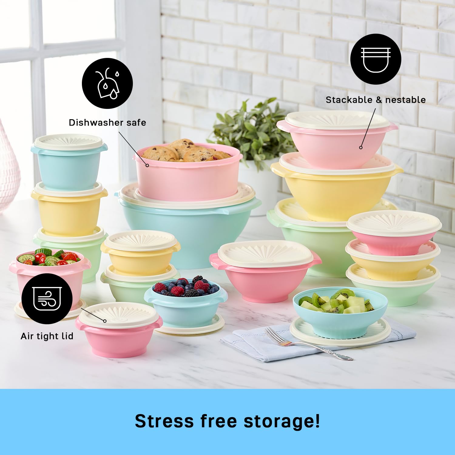 Libre de BPA en Heritage para tranquilidad al almacenar alimentos.
