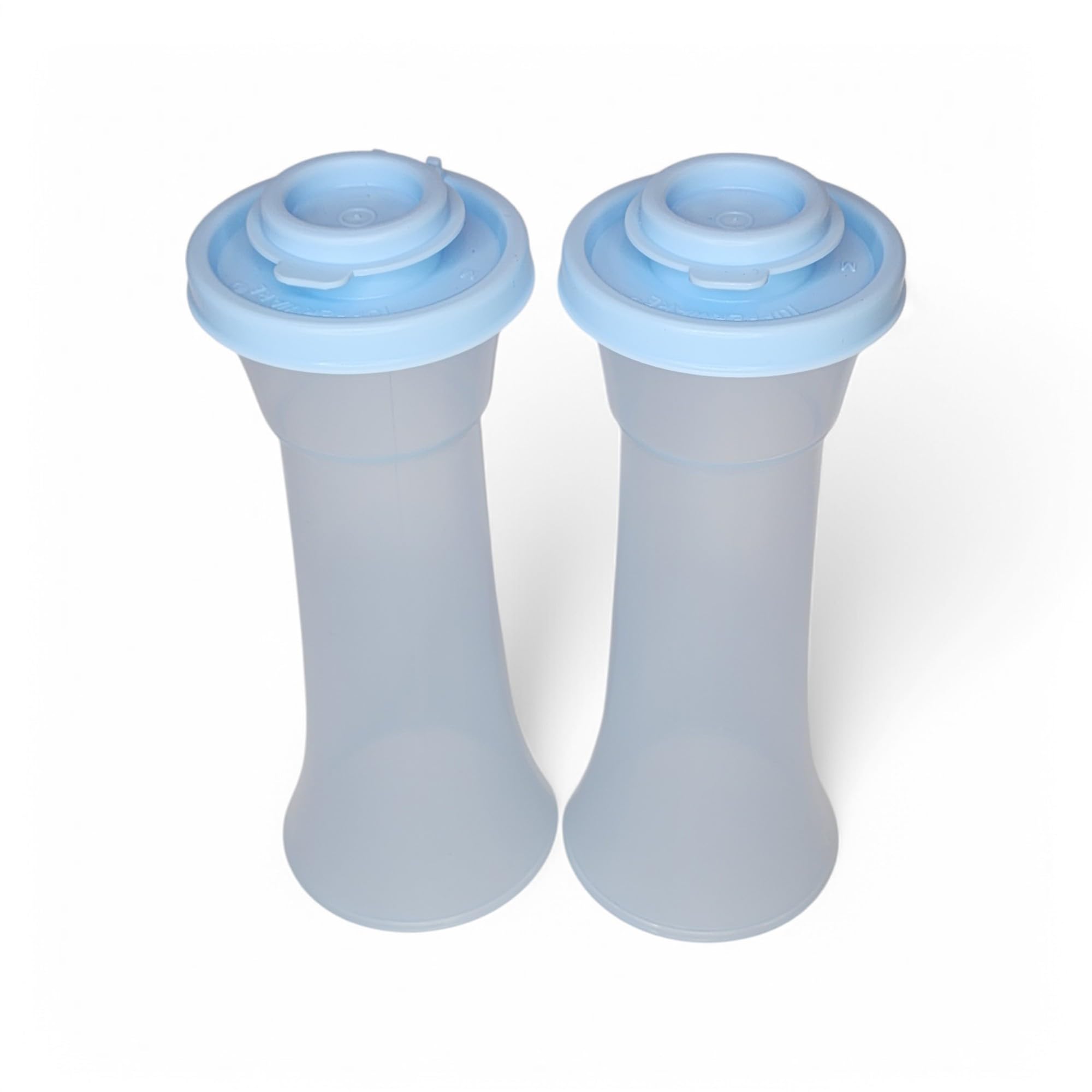 Tupperware salero-pimentero grande reloj de arena, azul hielo, mantiene la frescura por más tiempo.