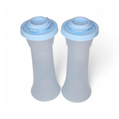 Tupperware salero-pimentero grande reloj de arena, azul hielo, mantiene la frescura por más tiempo.
