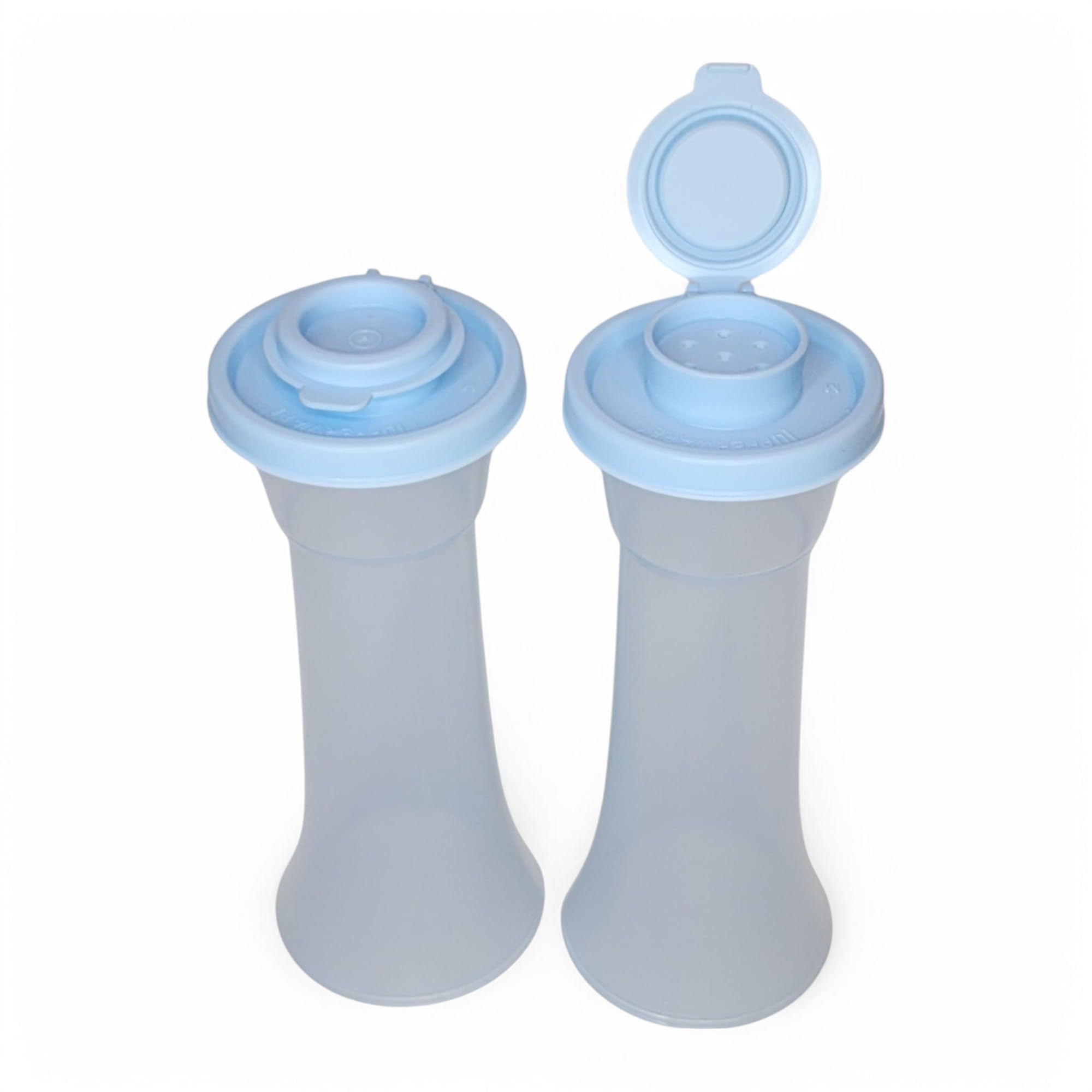 Tupperware salero-pimentero grande reloj de arena, tapas herméticas para sellado fiable.