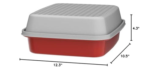 Tupperware Season-Serve: rejillas elevadas aseguran cobertura completa de la marinada.