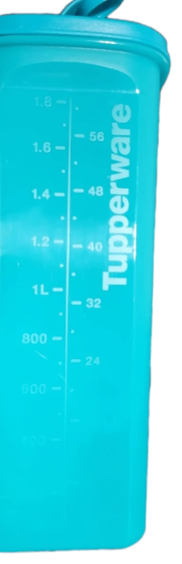 Tupperware Slim Line Square 2 Qt Jarra Aguamarina, diseno-interior-ergonomico para servir cómodamente.