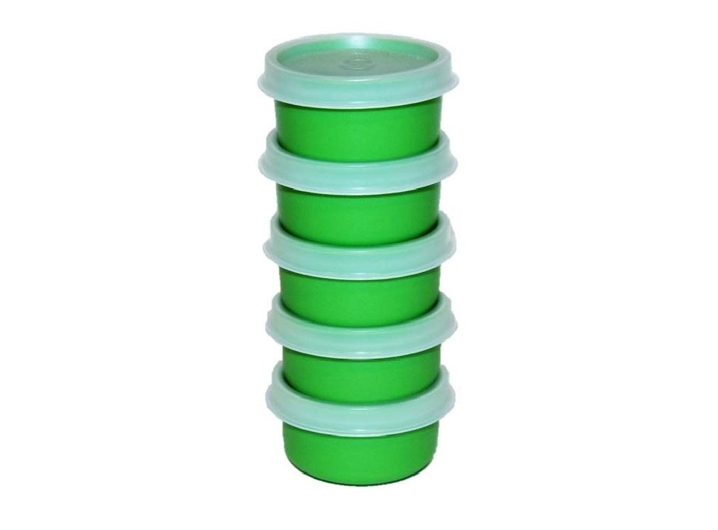 Tupperware Smidgets verde, mini recipientes de 1 onza para porciones y viajes
