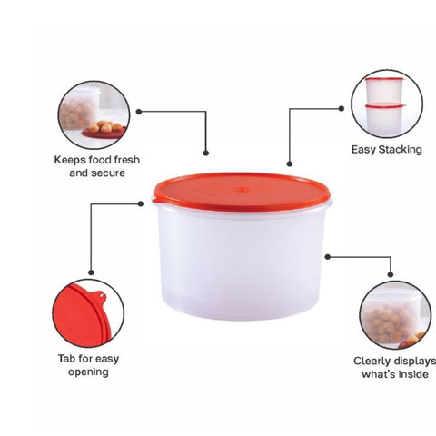 Tupperware Super Storer Grande 5L, base antideslizante para mayor estabilidad.