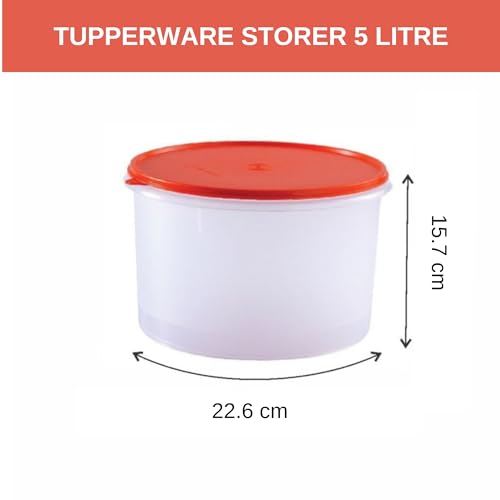Tupperware Super Storer Grande 5L, ventana transparente para ver el interior.