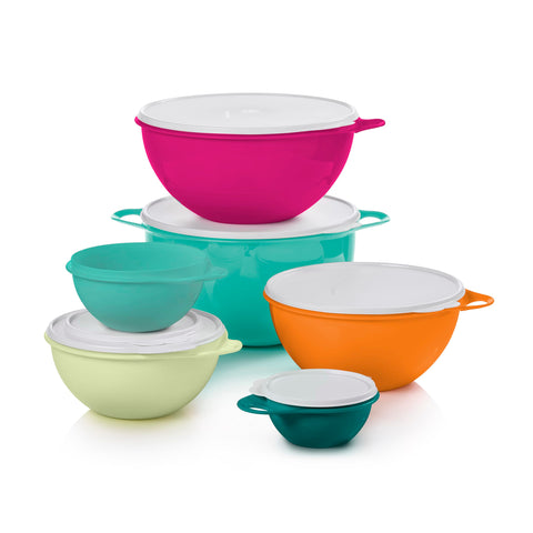 Tupperware Thatsa Fauna: colección de seis tazones para preparación.