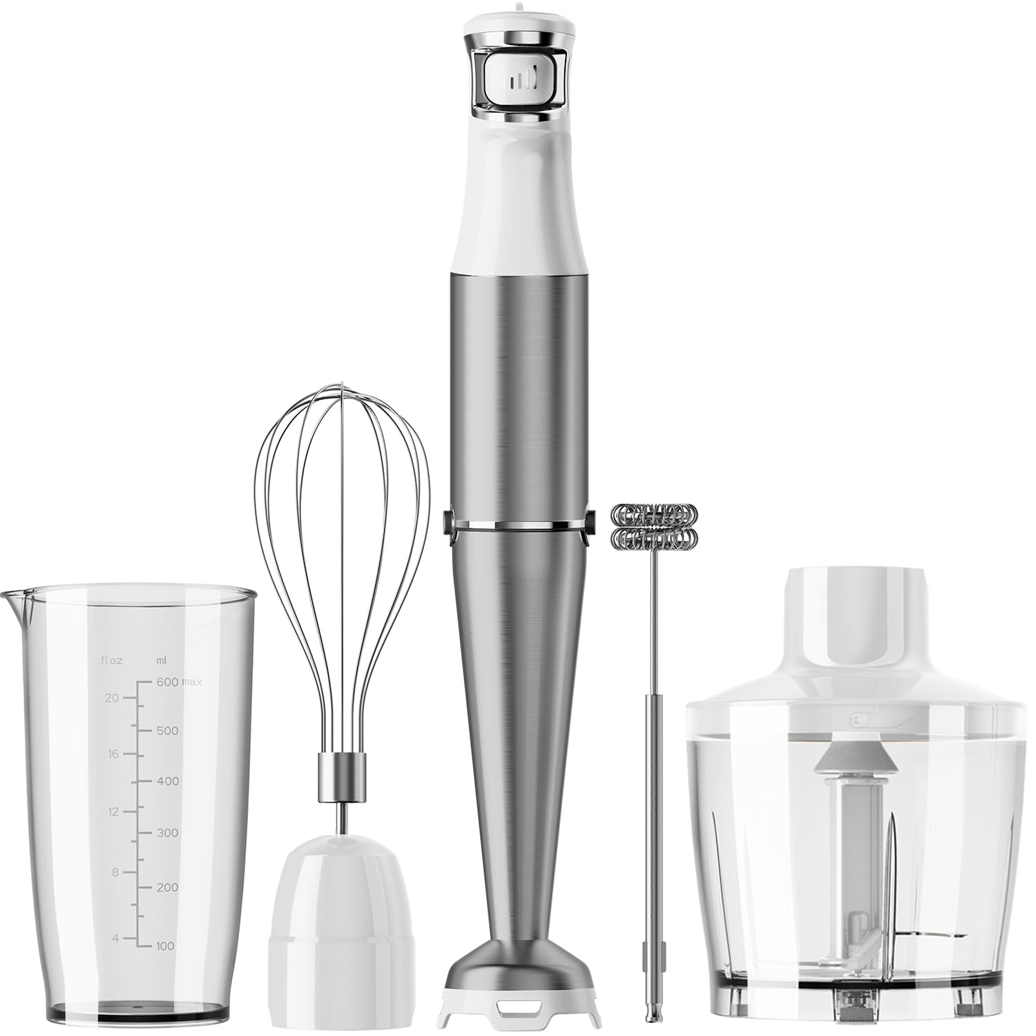 Batidora de inmersión 1100W de Turelar con mango ergonómico para agarre cómodo.