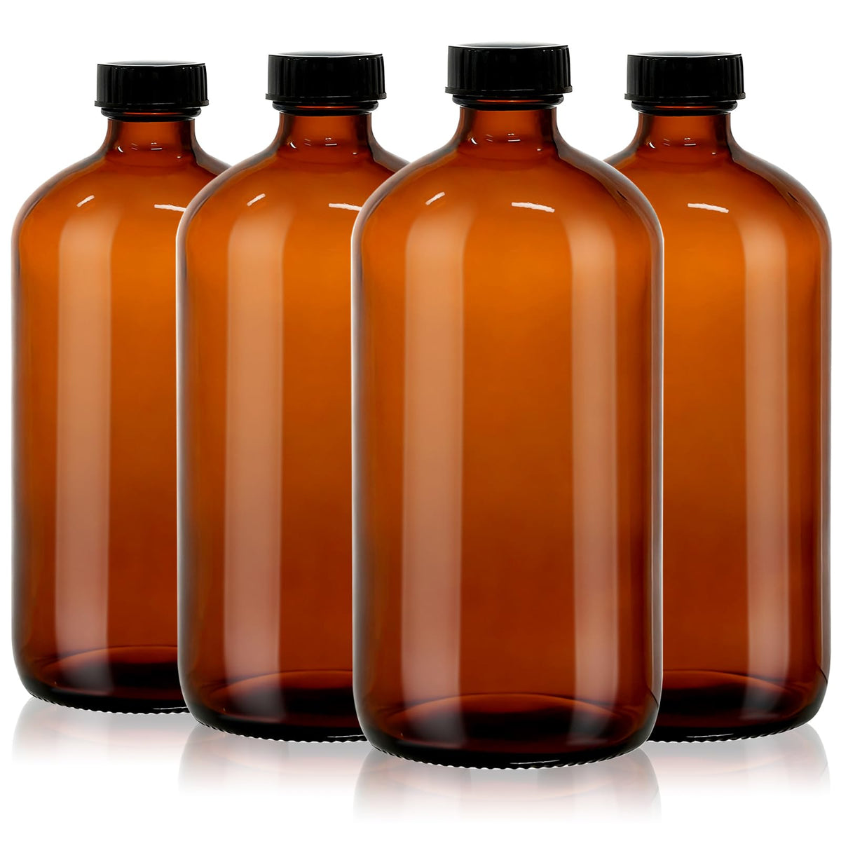 Turvono botella ámbar redonda 960 ml, ideal para conservar sabores.