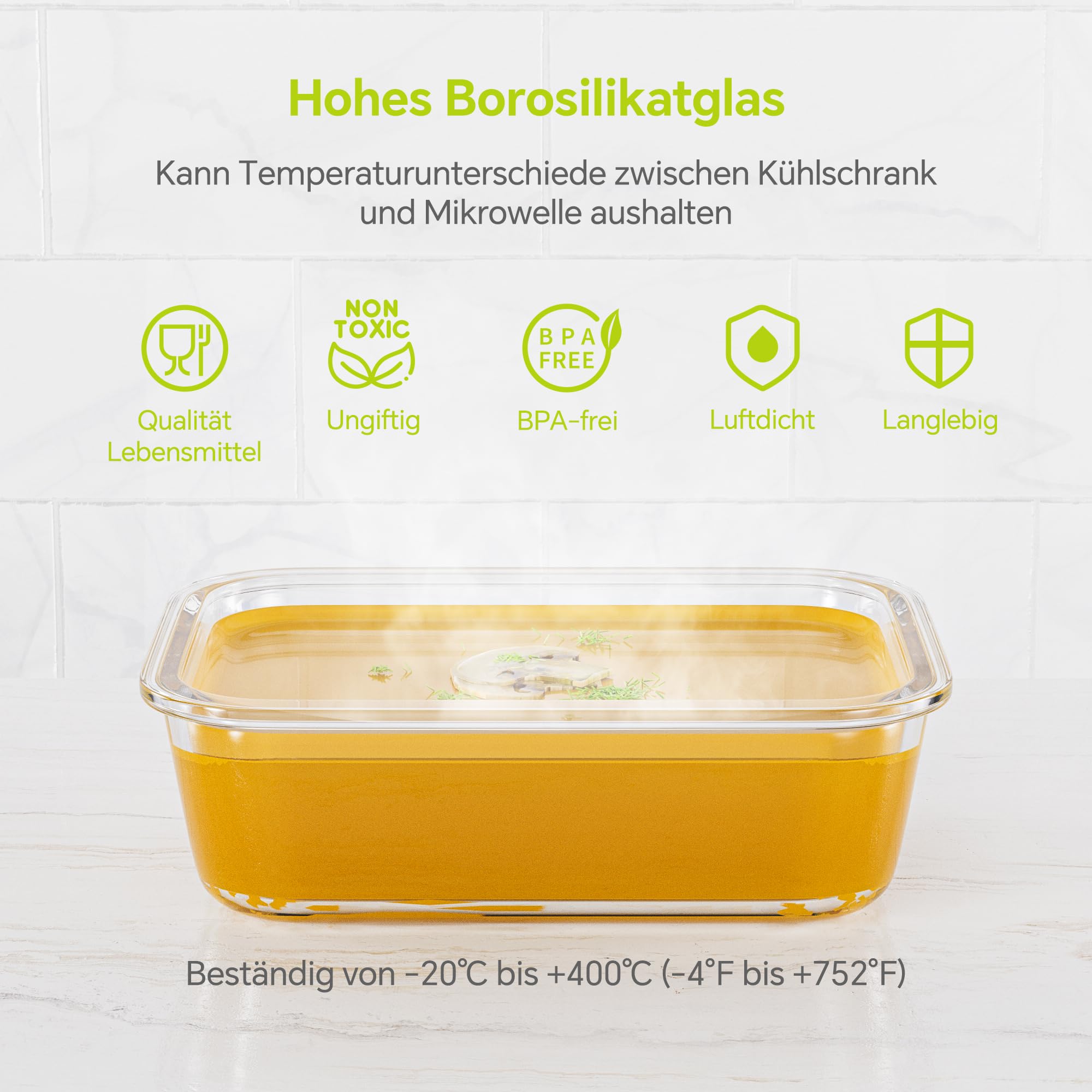 TUSEASY Apto para microondas y horno para recalentar comida.