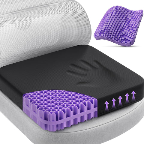 TushGuard Almohadilla gel asiento XXL negro para sesiones largas con comodidad