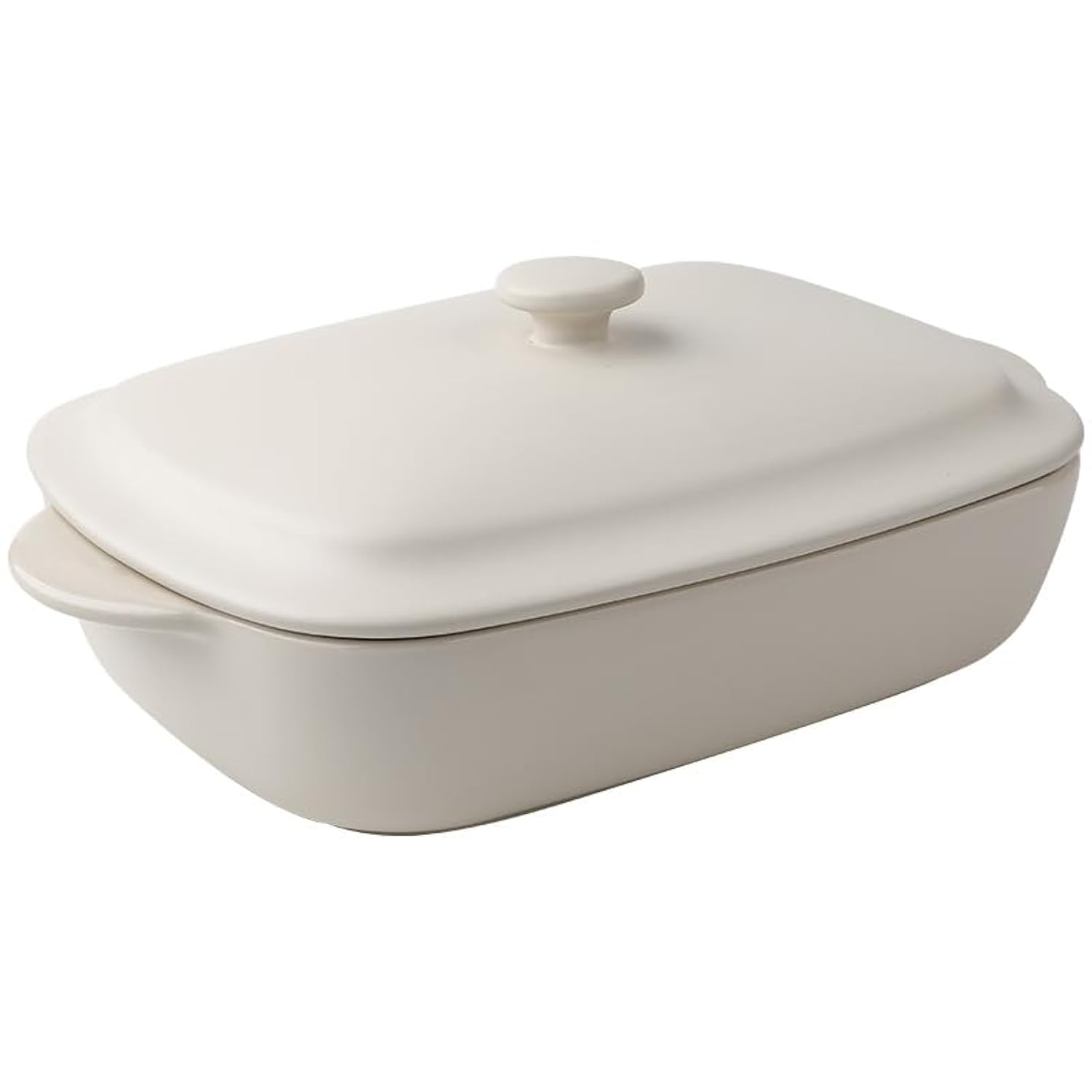 Cazuela cerámica rectangular TUSIMI con tapa, ideal para hornear y servir porciones.