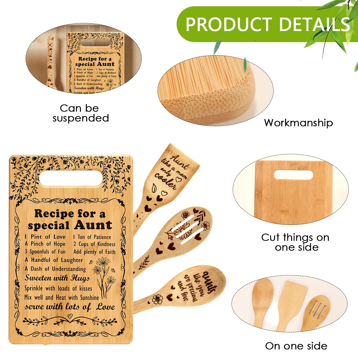 TuSuQing conjunto utensilios de cocina bambú, práctico para cocinar en casa.