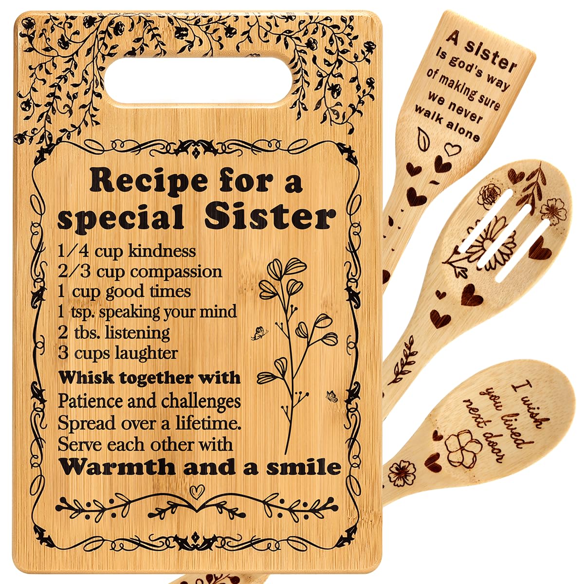 TuSuQing tabla de corte de bambú para hermana, regalo práctico