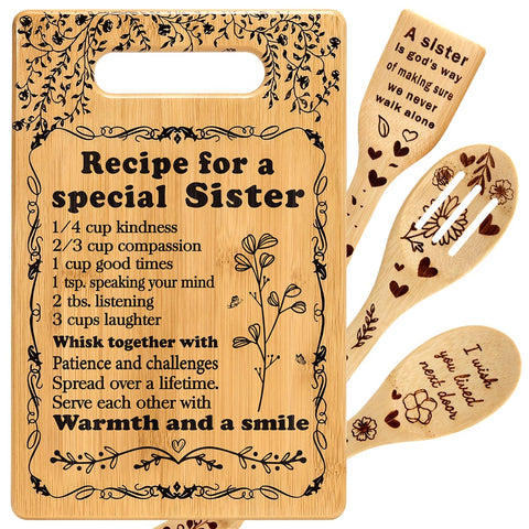 TuSuQing tabla de corte de bambú para hermana, regalo práctico