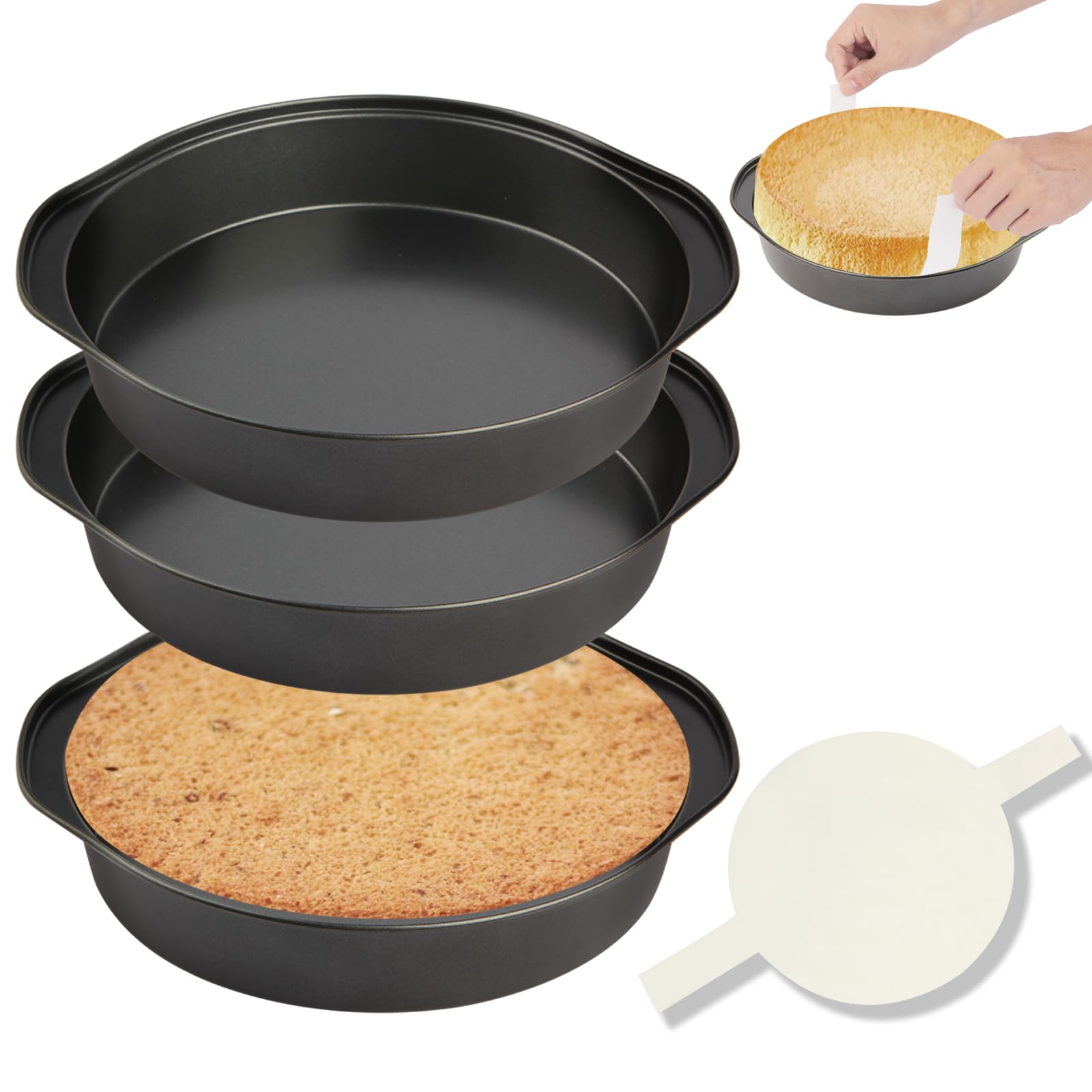 Tutikuki molde redondo de 8 pulgadas con tres piezas para repostería.