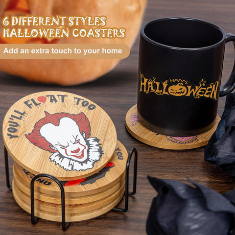 TuTuArt posavasos terror base-soporte: mantiene estable la taza y mejora la decoración de noche de brujas