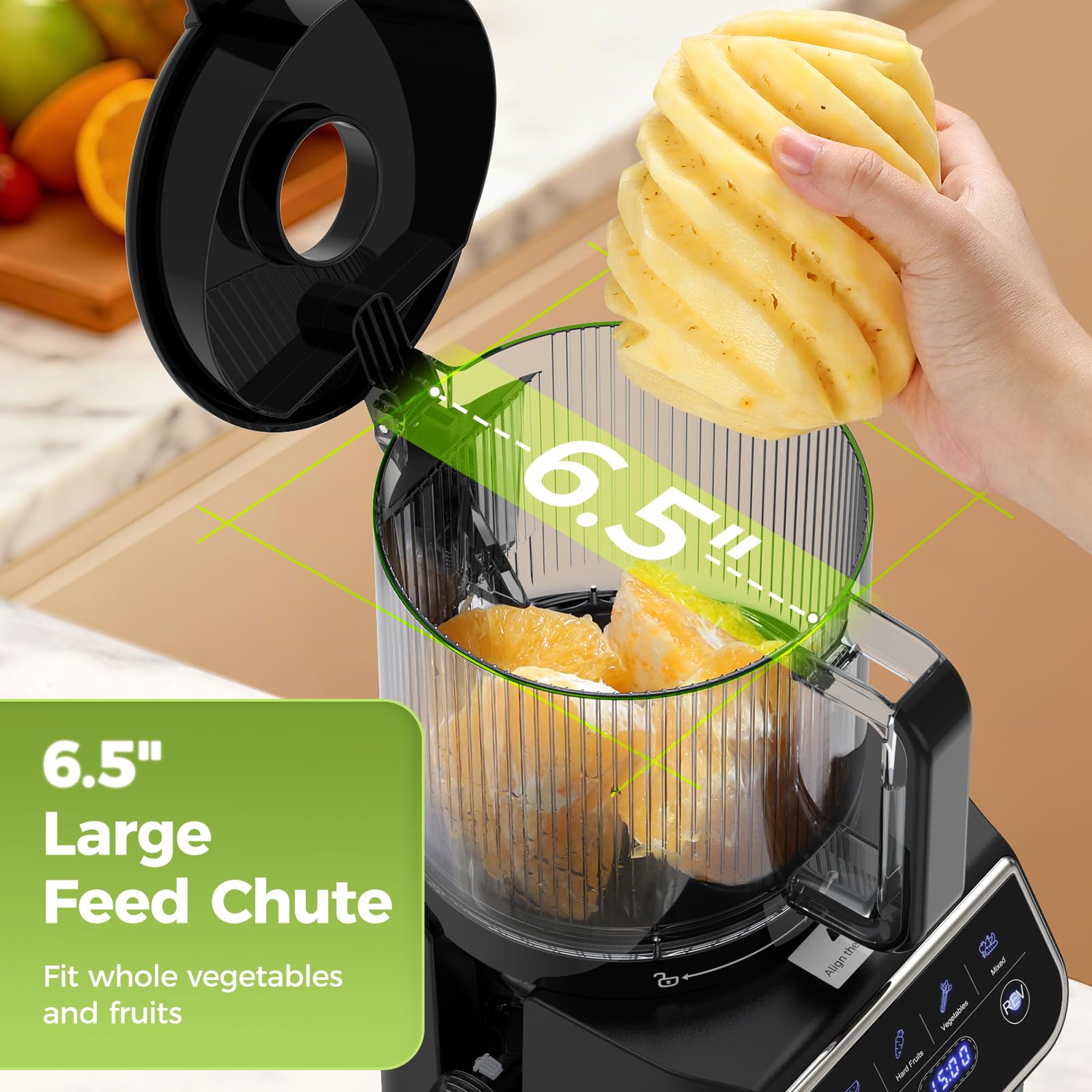 TUUMIIST tolva de seis punto cinco pulgadas para frutas enteras