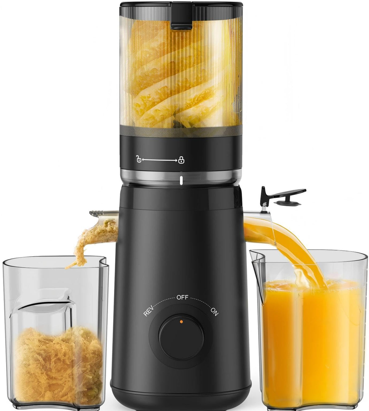 TUUMIIST extractor con tolva de 5,3 pulgadas para jugos de frutas enteras
