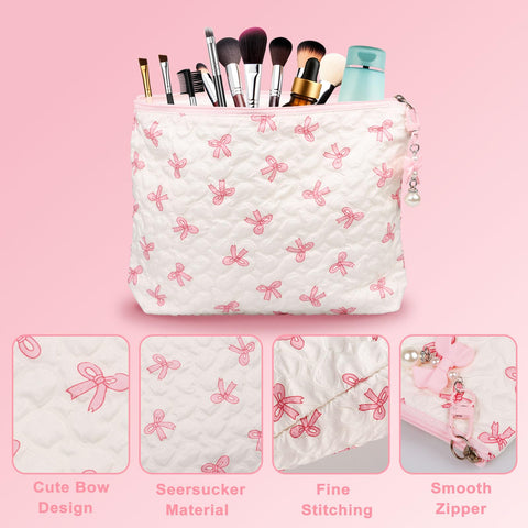 TUZELIYA bolso cosmético rosa con diseño de mariposa para organización