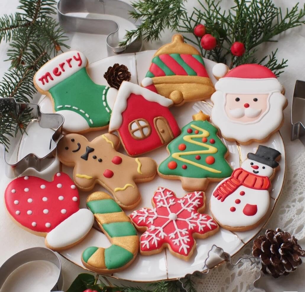 Cortadores TUZICAKE para cara de Santa, añade encanto a galletas y regalos comestibles.