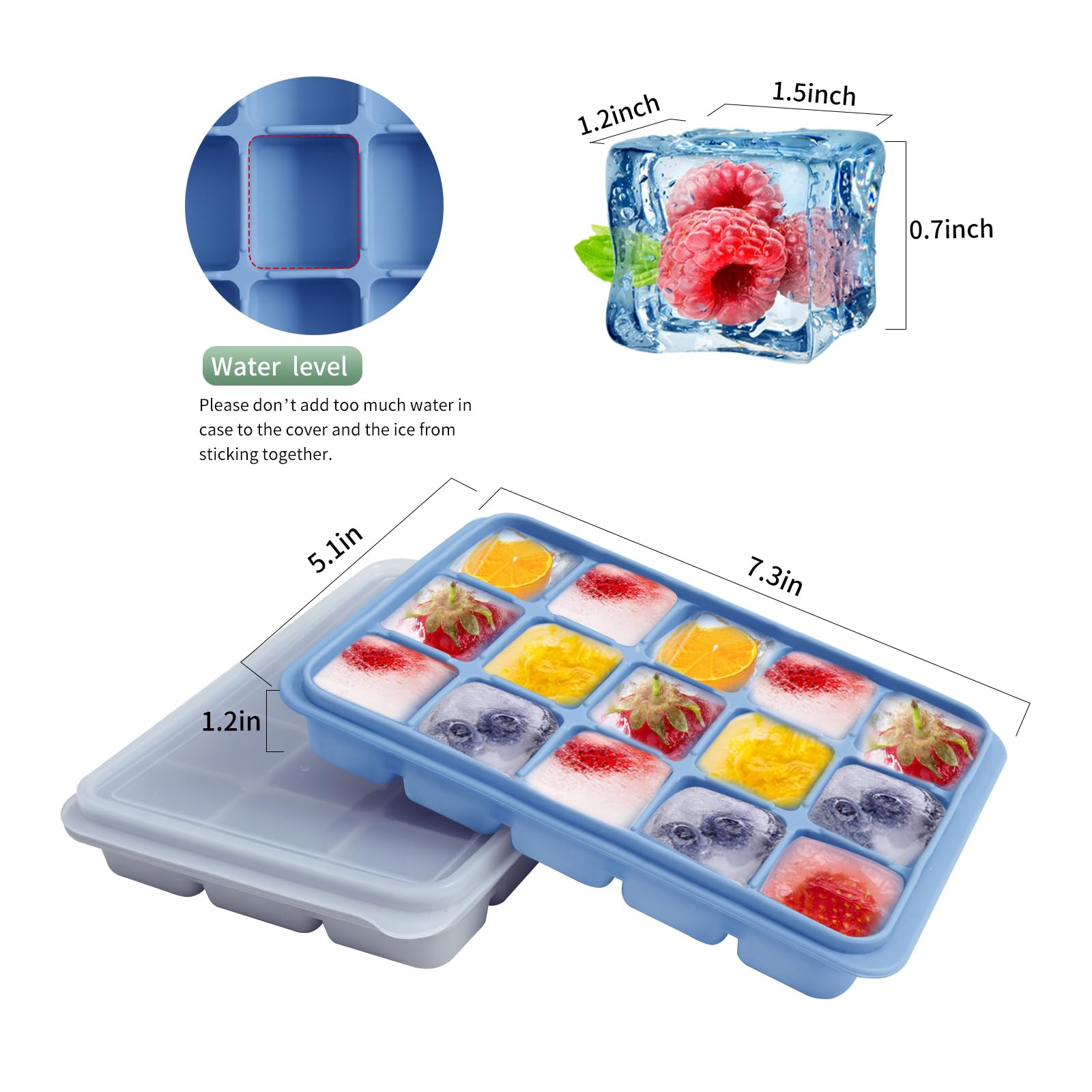 Tvmania tapas segura para bandeja hielo, mantiene frescura en el congelador.