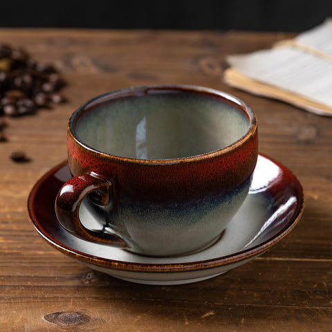 Tvvtuww taza cafe espresso 350ml tinta roja ideal arte con leche.