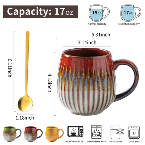 Tvvtuww taza cafe porcelana 17oz apta para lavavajillas para limpieza fácil.
