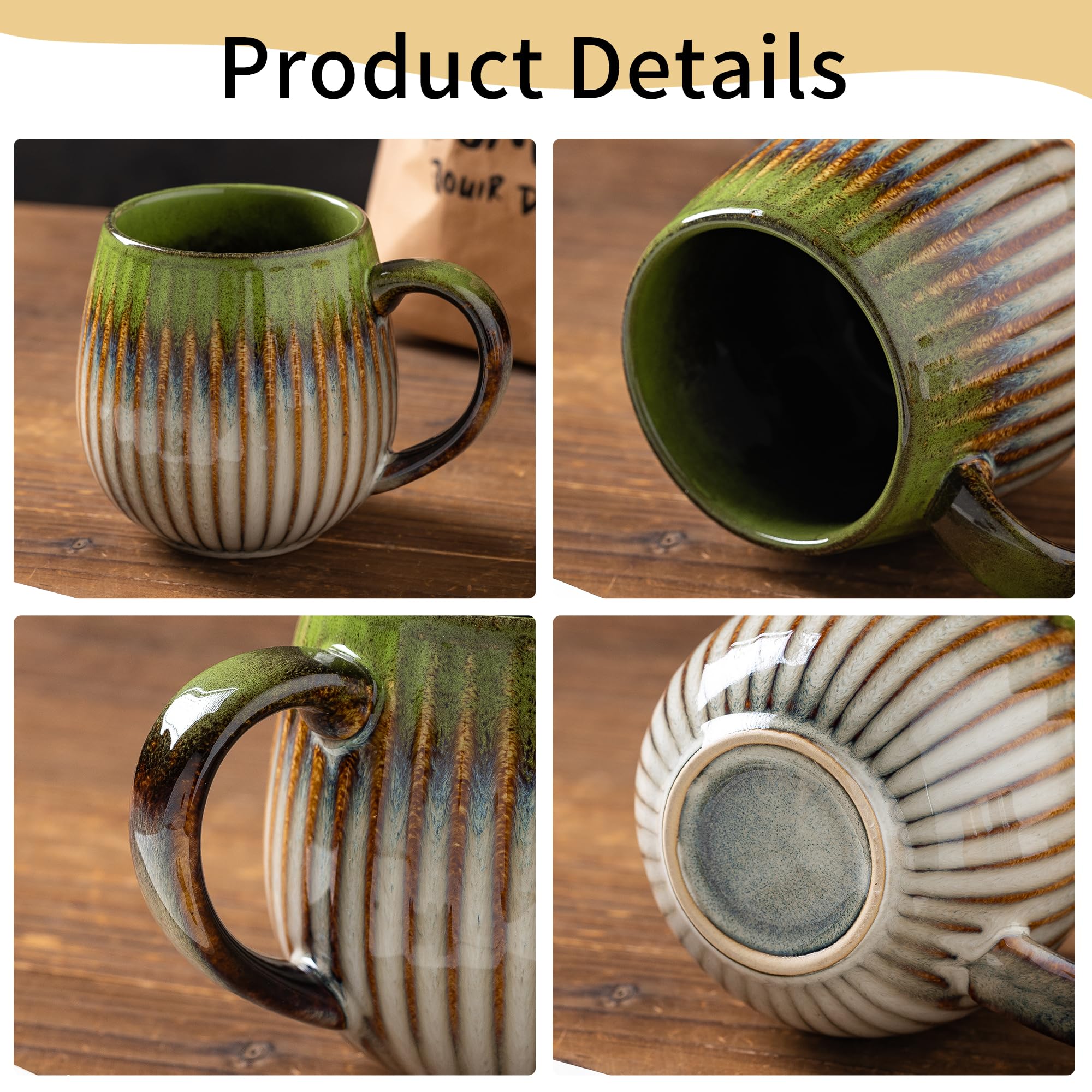 Tvvtuww taza cafe porcelana 17oz apta para microondas para calentar rápido.