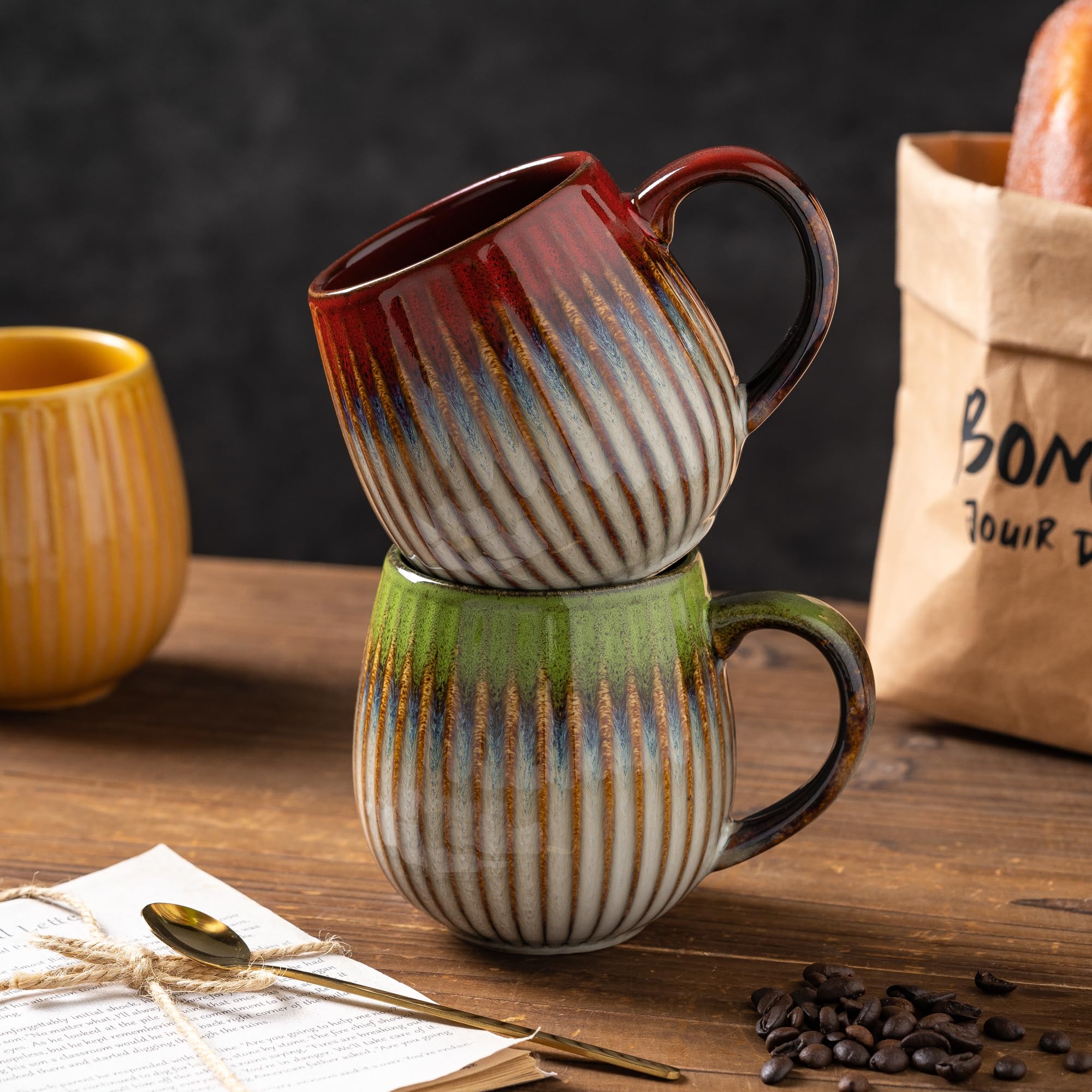 Tvvtuww taza cafe porcelana 17oz ideal para oficina o hogar.