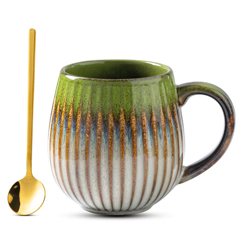 Tvvtuww taza cafe porcelana 17oz verde lavado: acabado elegante para tus mañanas.
