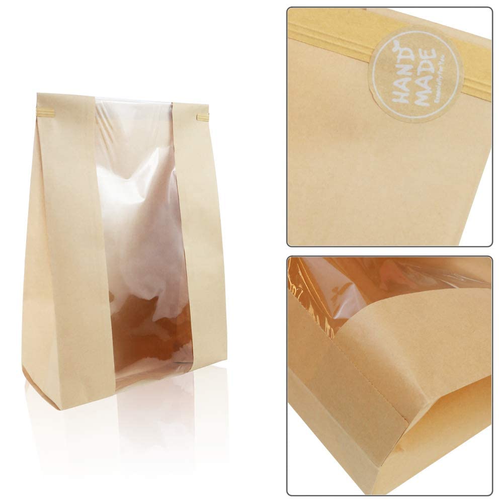 Twdrer bolsa kraft con medidas 14 x 8,3 x 3,5 pulgadas para pan de tamaño estándar.
