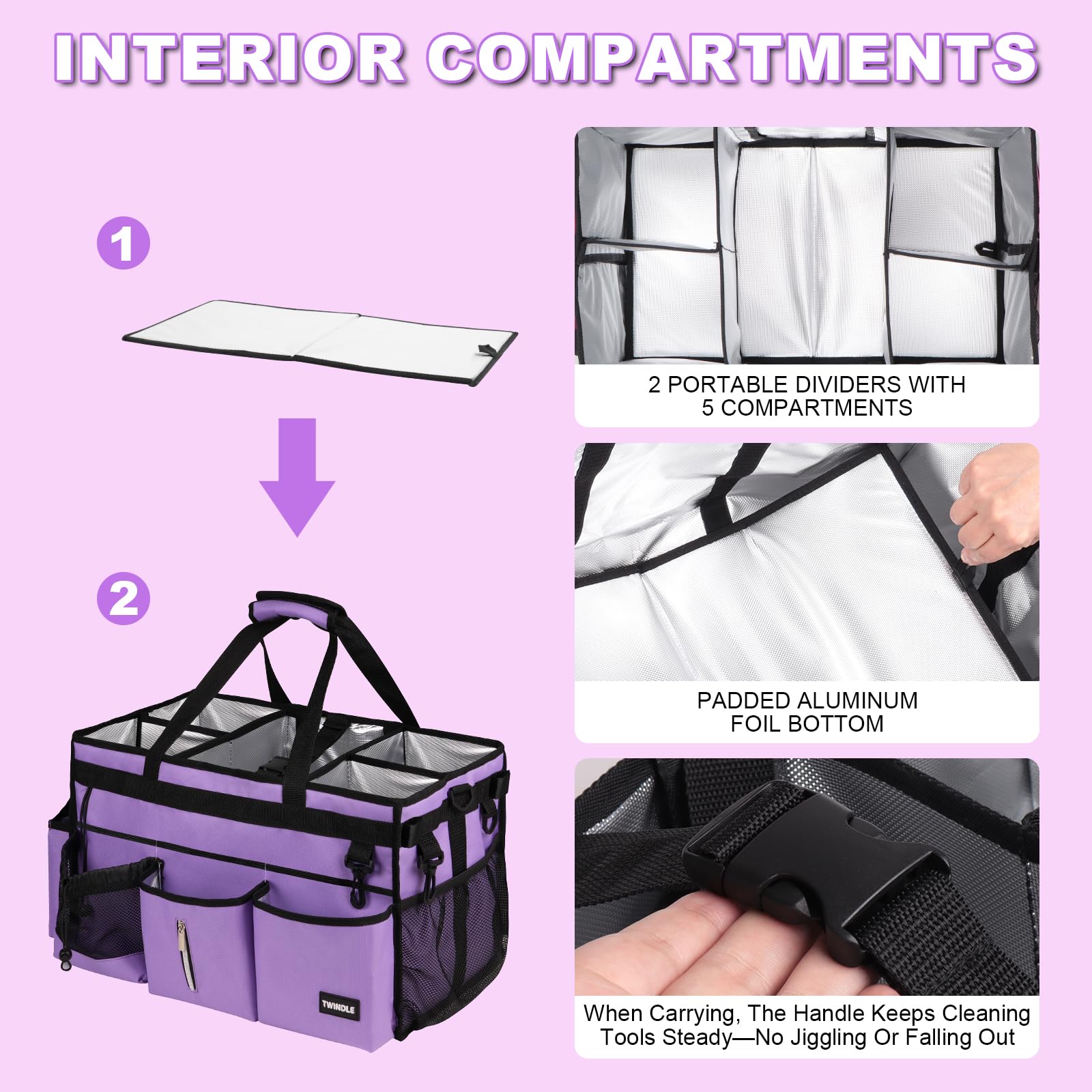 TWINDLE Caddy base reforzada, mantiene su forma al cargar objetos pesados.