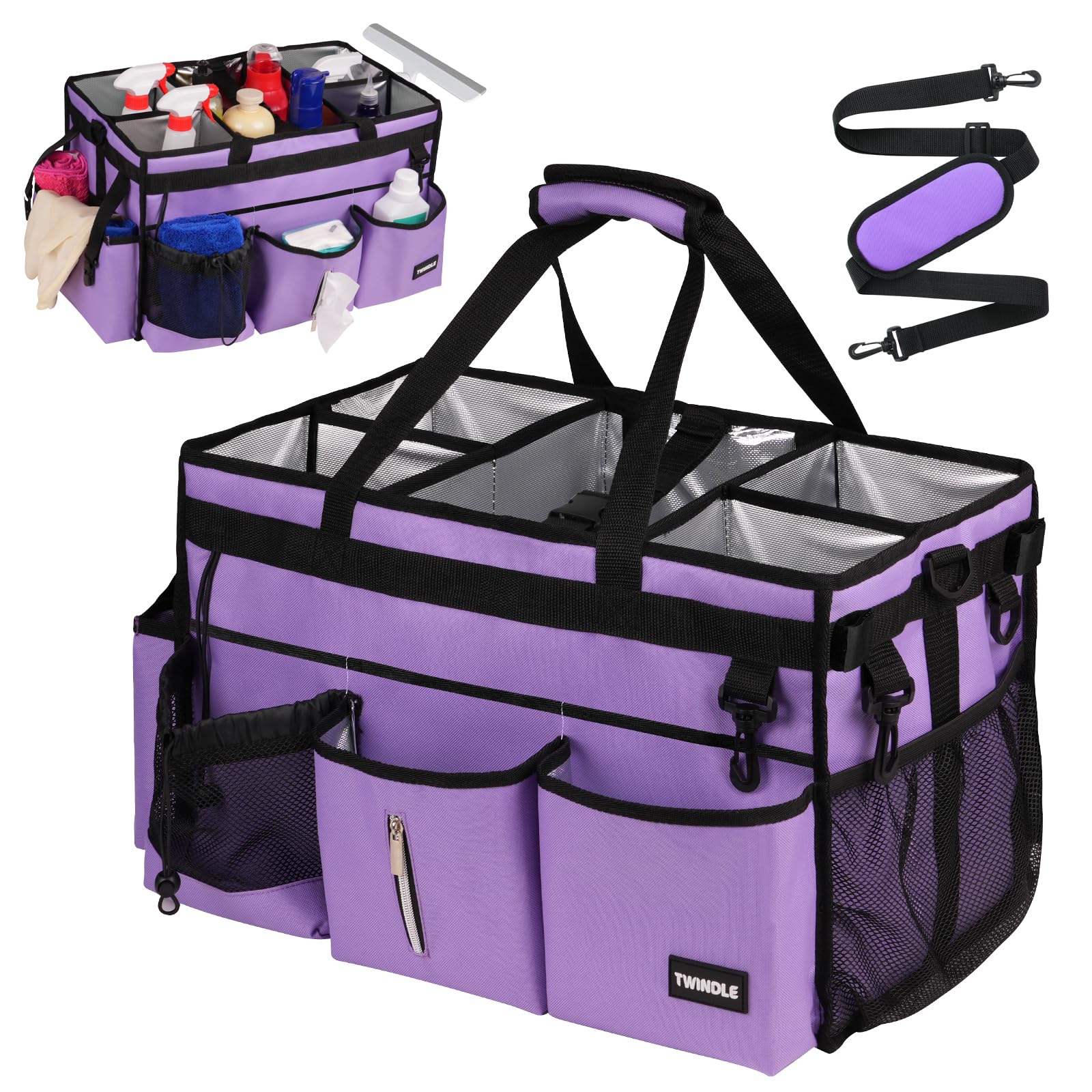 TWINDLE Caddy Extra Grande, vista general para organizar suministros de limpieza.