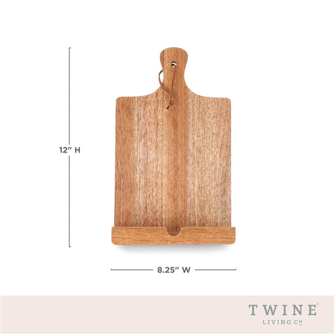 Twine: bandeja libro recetas madera acacia, soporte práctico para libros y guías