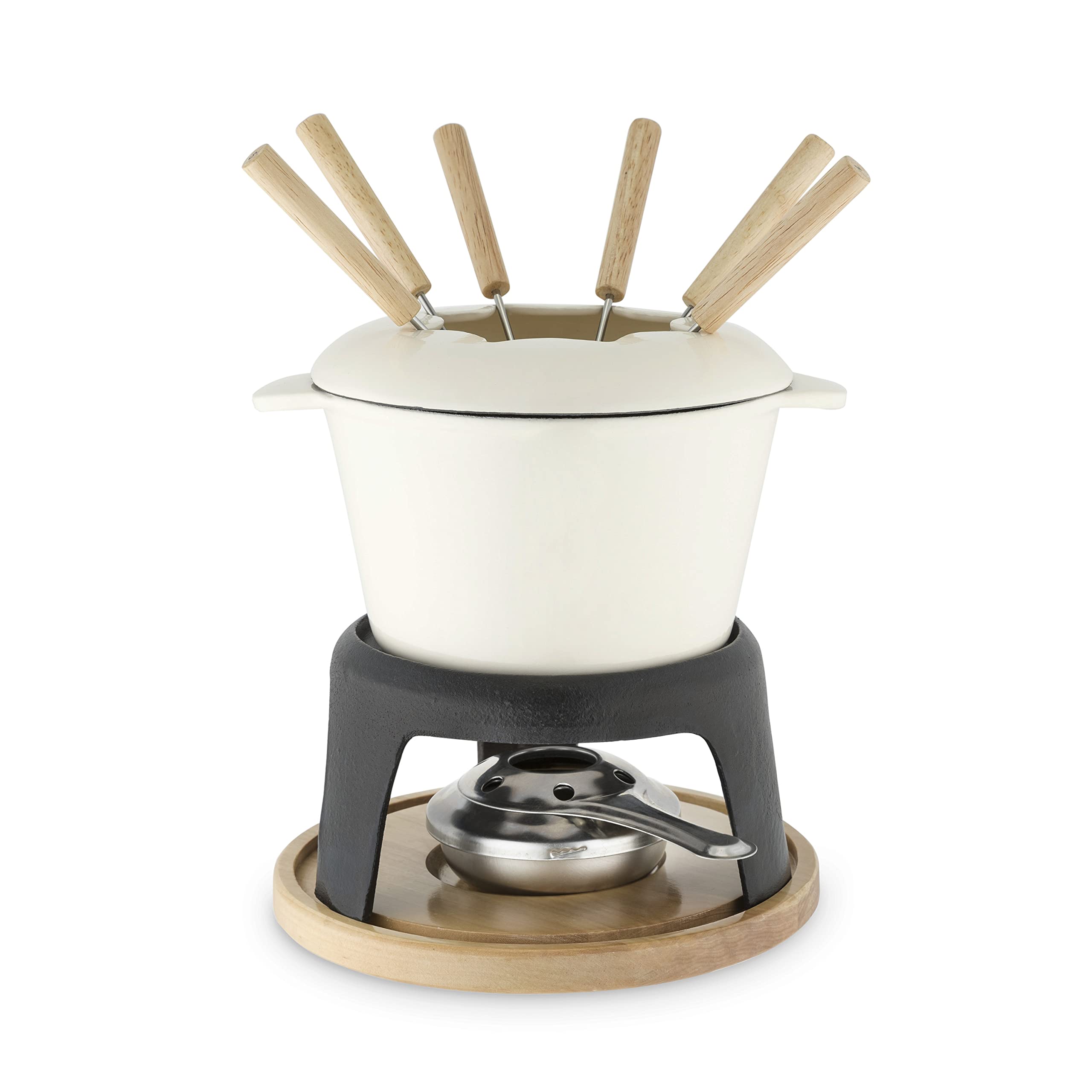 Twine fondue olla de hierro esmaltado, ideal para quesos y chocolate.