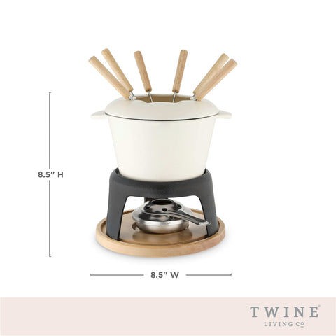 Twine fondue quemador cromado, calor uniforme para derretir ingredientes.