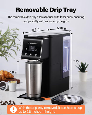TWOMEOW cafetera con apagado automático para ahorro de energía.