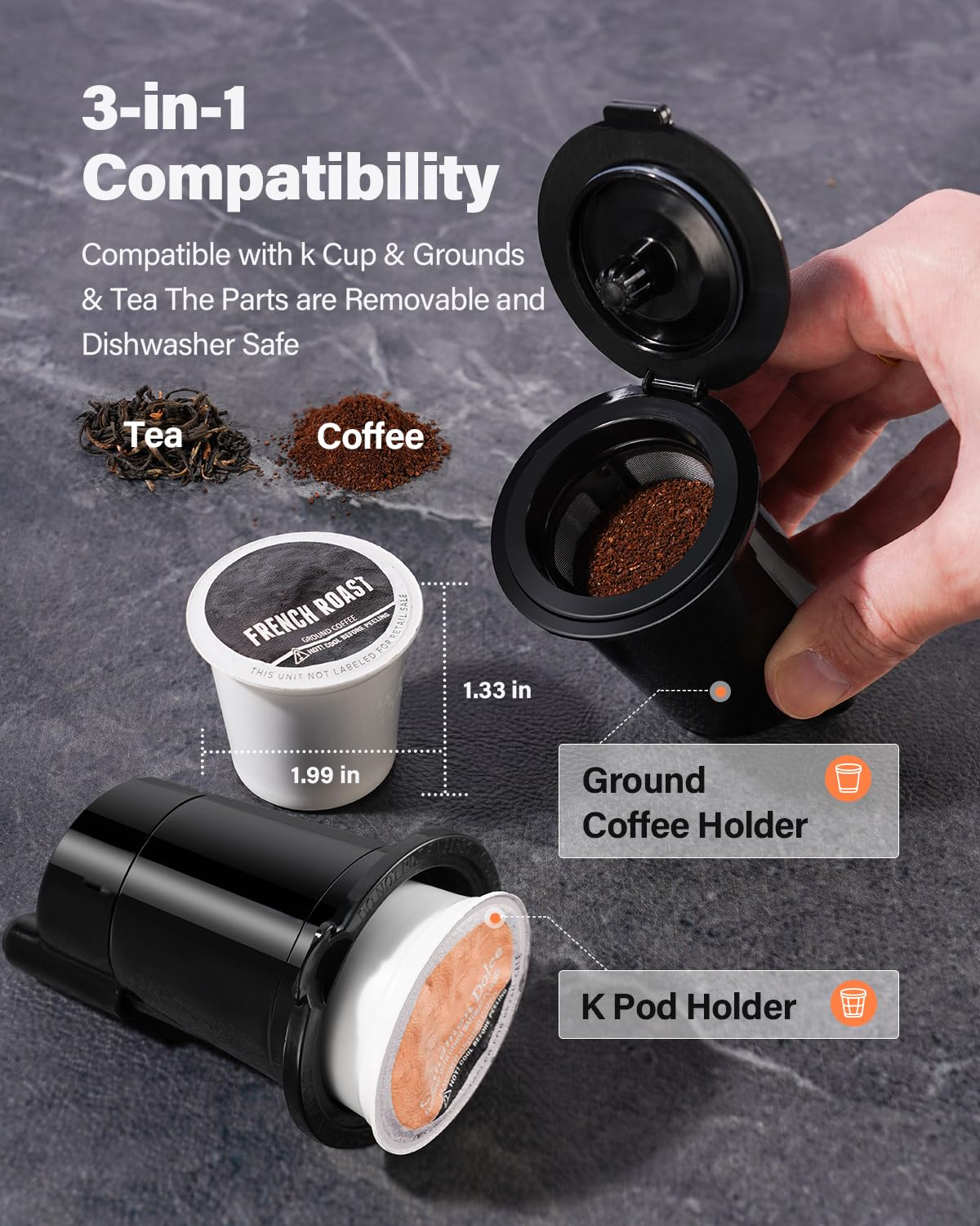 TWOMEOW cafetera en modo rápido para bebidas frías o calientes.